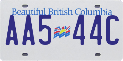 BC license plate AA544C