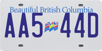 BC license plate AA544D
