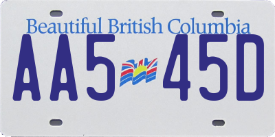 BC license plate AA545D