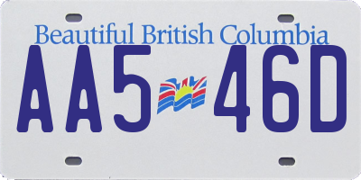 BC license plate AA546D