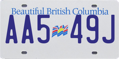 BC license plate AA549J