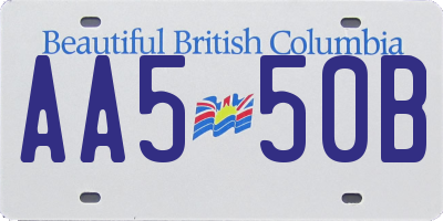 BC license plate AA550B