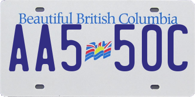 BC license plate AA550C