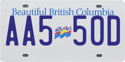 BC license plate AA550D
