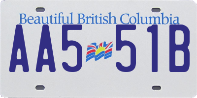BC license plate AA551B