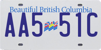 BC license plate AA551C