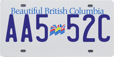 BC license plate AA552C