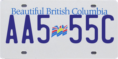 BC license plate AA555C