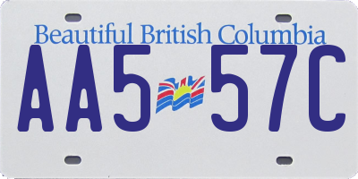 BC license plate AA557C