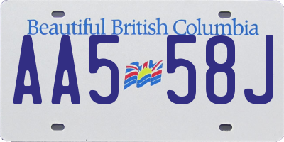 BC license plate AA558J
