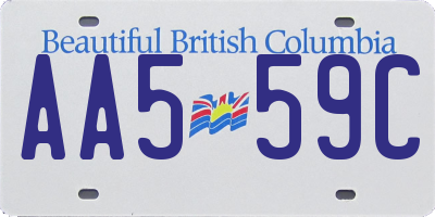 BC license plate AA559C