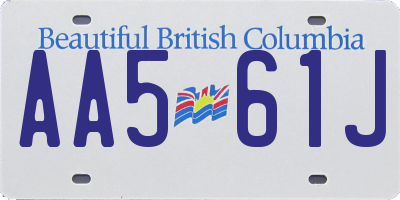 BC license plate AA561J