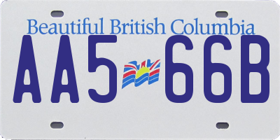 BC license plate AA566B