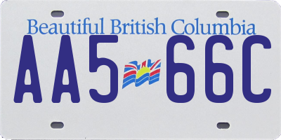 BC license plate AA566C