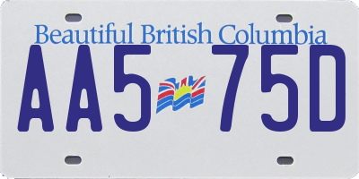 BC license plate AA575D
