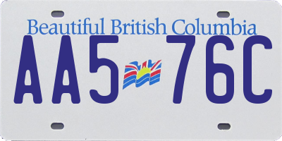 BC license plate AA576C