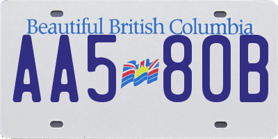 BC license plate AA580B