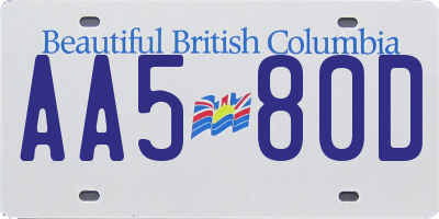 BC license plate AA580D