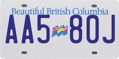 BC license plate AA580J