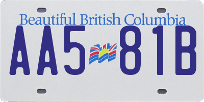 BC license plate AA581B