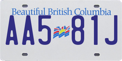 BC license plate AA581J