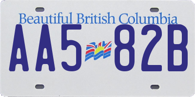BC license plate AA582B