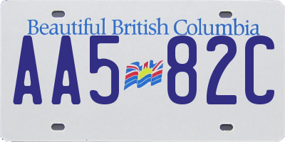 BC license plate AA582C