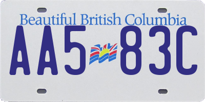 BC license plate AA583C