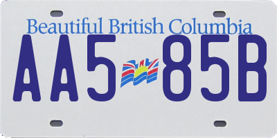 BC license plate AA585B