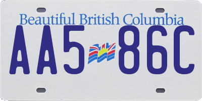 BC license plate AA586C