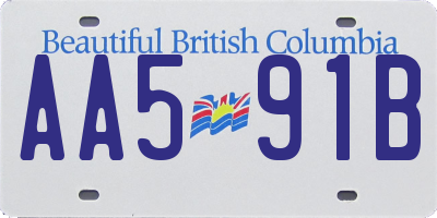 BC license plate AA591B
