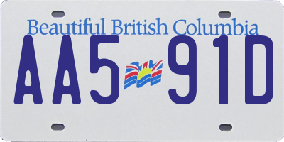 BC license plate AA591D