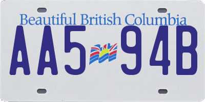BC license plate AA594B