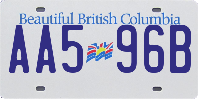 BC license plate AA596B