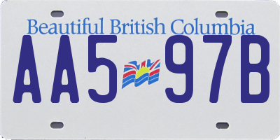 BC license plate AA597B