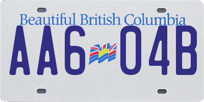 BC license plate AA604B
