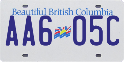 BC license plate AA605C