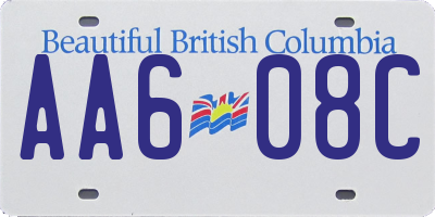 BC license plate AA608C