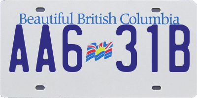 BC license plate AA631B