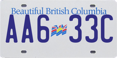 BC license plate AA633C