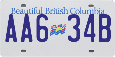BC license plate AA634B