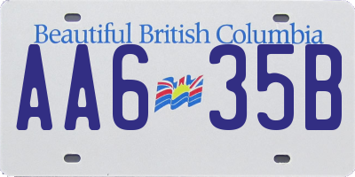 BC license plate AA635B