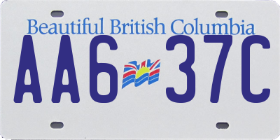 BC license plate AA637C