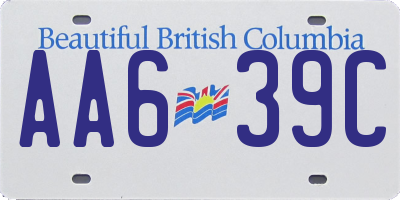 BC license plate AA639C