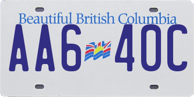 BC license plate AA640C