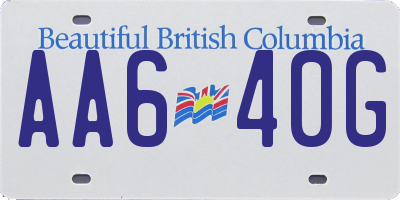 BC license plate AA640G