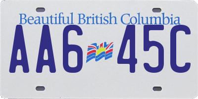 BC license plate AA645C