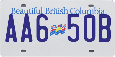 BC license plate AA650B