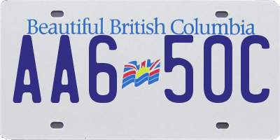 BC license plate AA650C