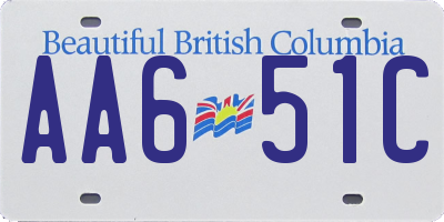 BC license plate AA651C